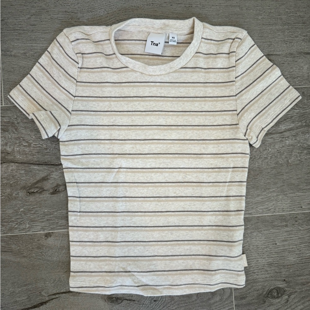 Aritzia TNA Striped Baby Tee